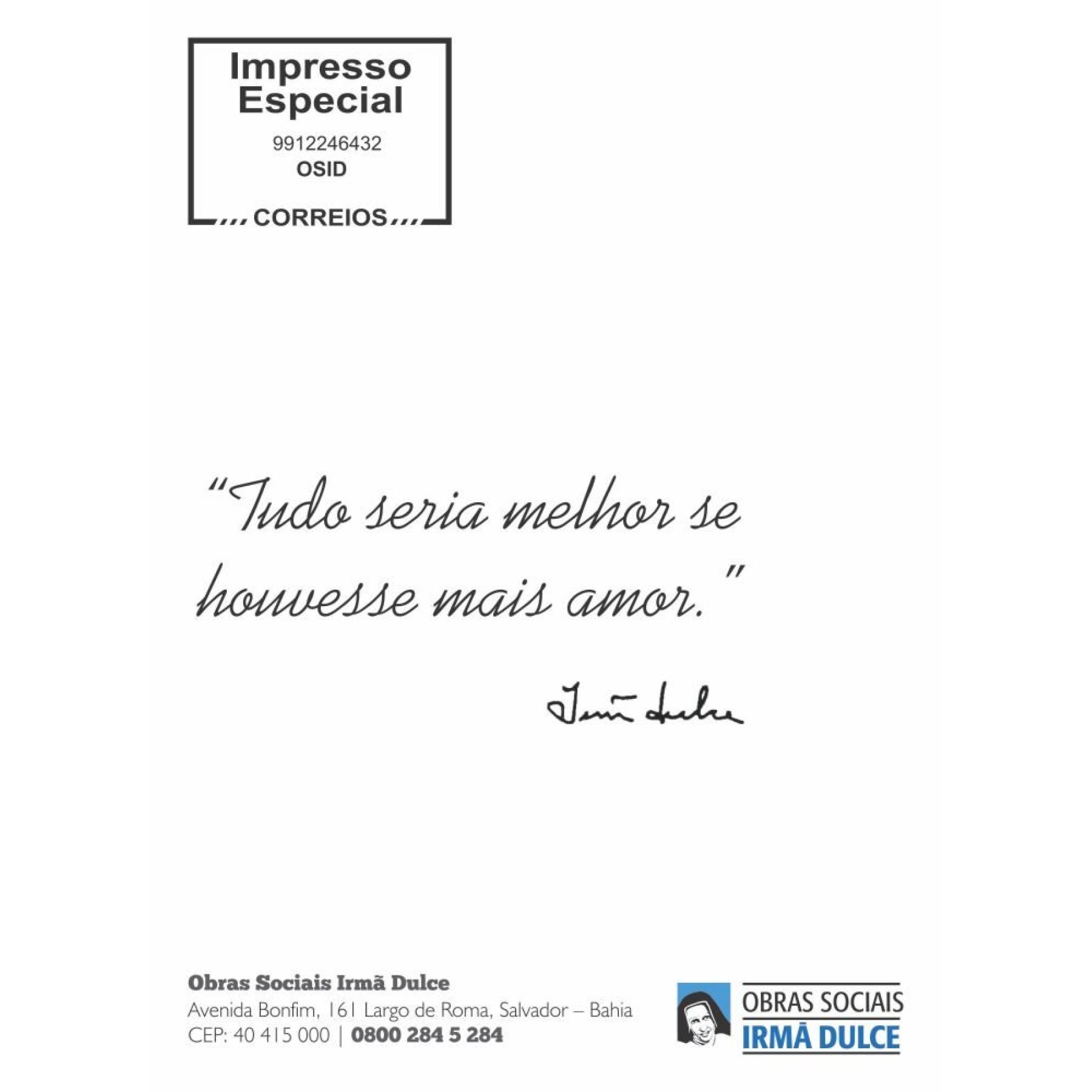 Postal Santa Dulce dos Pobres
