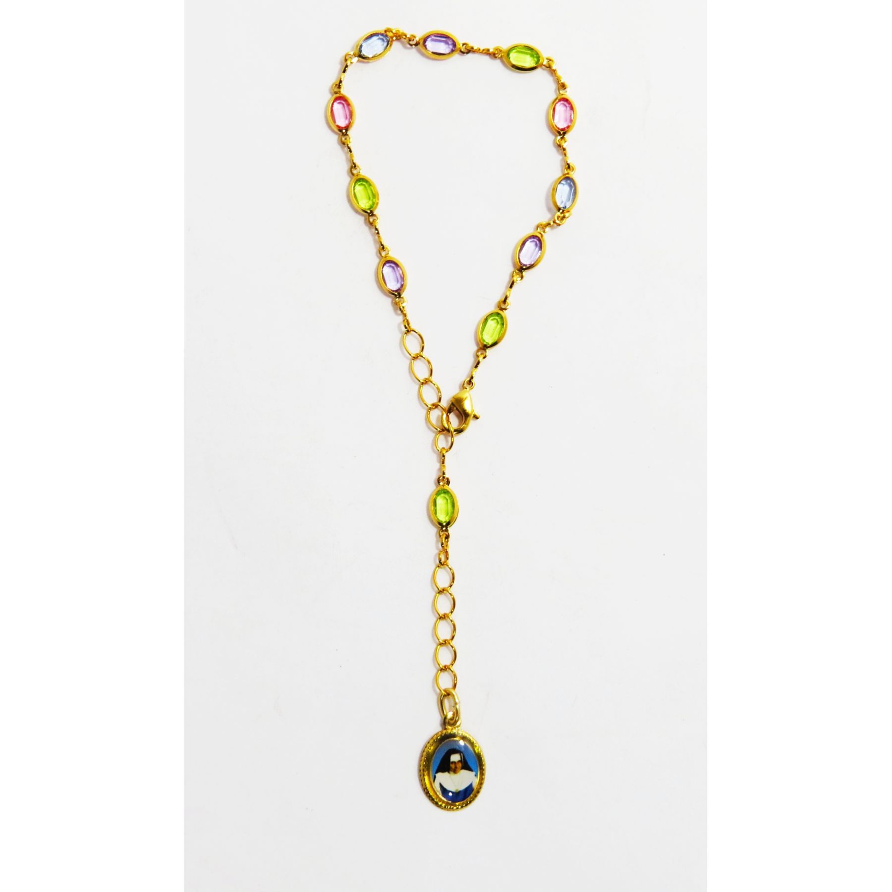 Pulseira com Pedras coloridas Santa Dulce